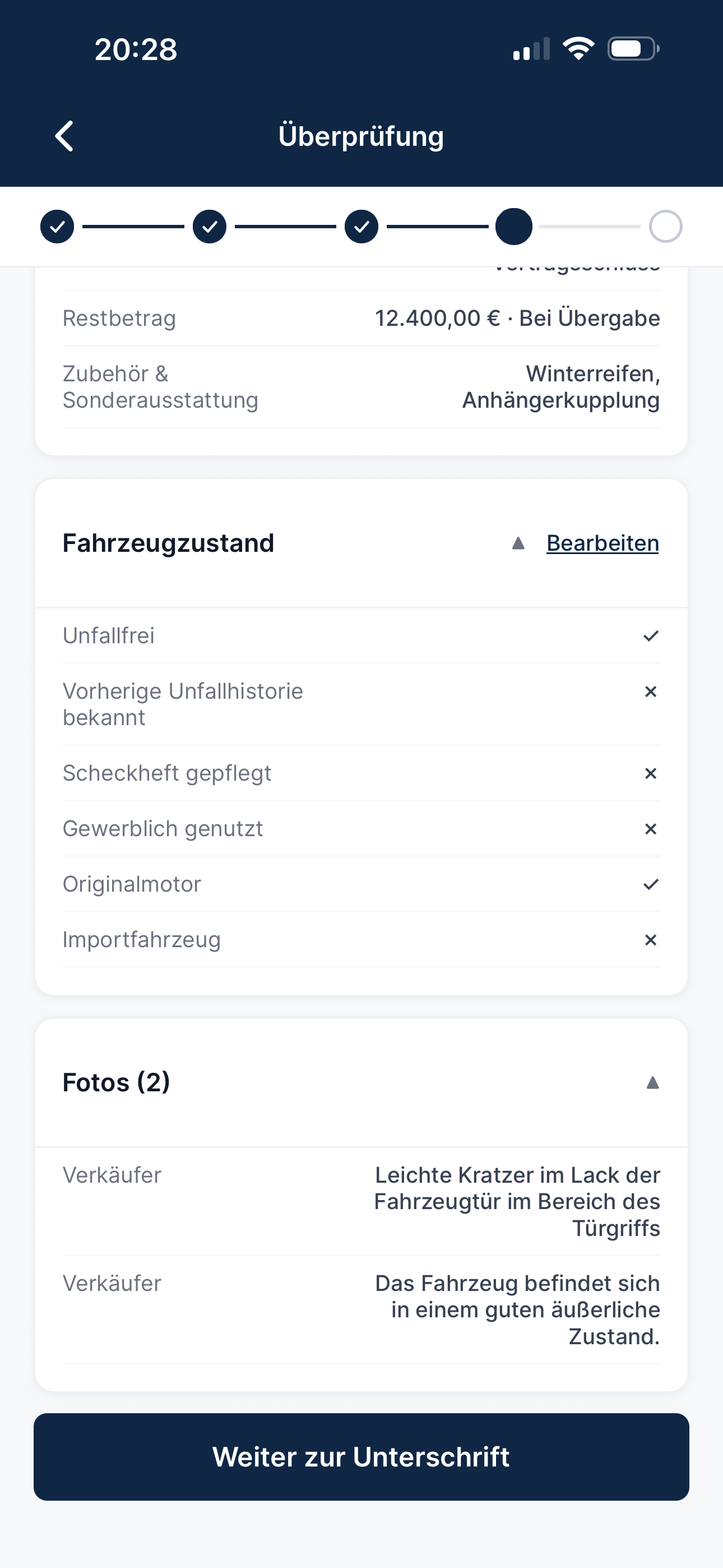 App-Screen: Überprüfung